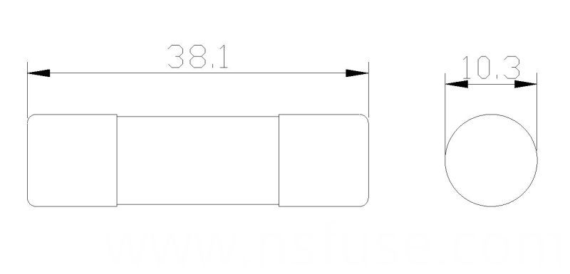 Ceramic Tube Fuse Time-Lag 10.3 X 38 mm